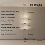 Lampadaire noir / Lumière chaude 3000K