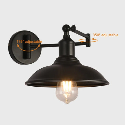 Applique murale rétro américaine avec bras pliant pour lecture — LZ4X9Q2