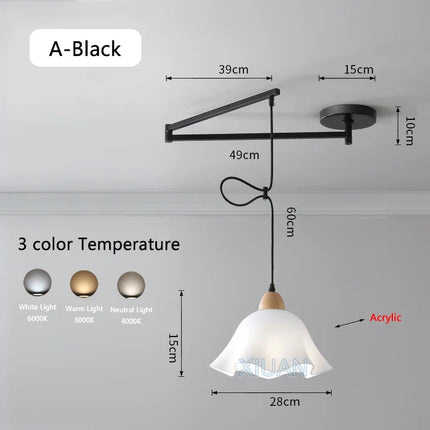 Suspension LED nordique en bois massif pour restaurant — LZ4X9T