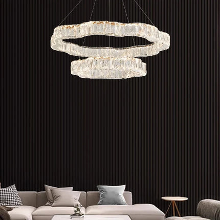 Lustre moderne en cristal avec éclairage LED élégant — LZ4P9XJ