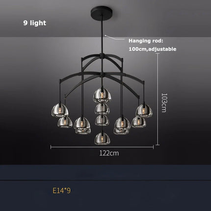 Lustre rétro américain en laiton et cristal pour éclairage élégant — LZ4N7Q2M
