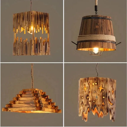 Suspension en bois style nordique pour cafés, bars et restaurants — LZ4X9T2
