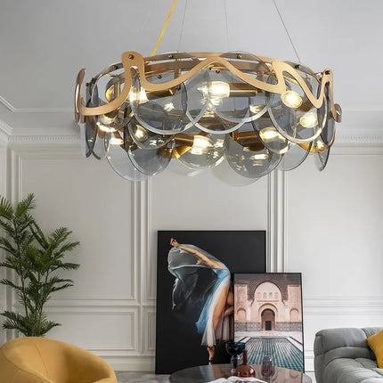 Lustre suspension en verre pour salon au style post-moderne — LZ4X9T2