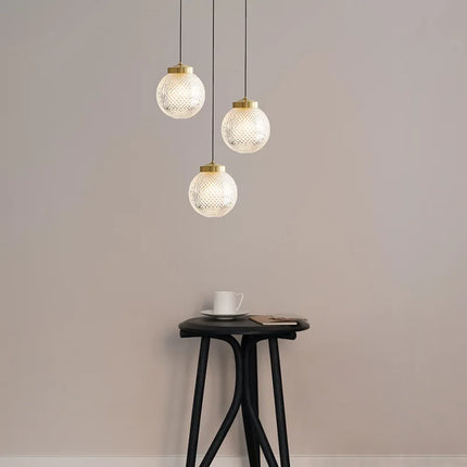 Suspension moderne en cuivre avec cordon réglable en verre — LZ4P9XJ