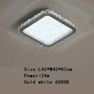 Plafonnier LED rond en cristal K9 au design nordique chaleureux — LZ4X9T