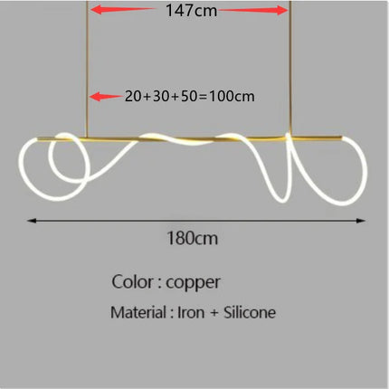 Lustre LED moderne à tuyau long minimaliste pour bar — LZ4P9XJ