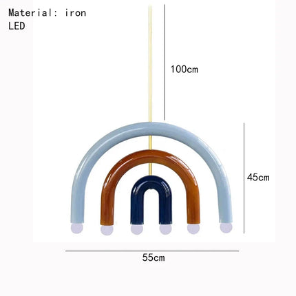Lustre suspension réglable en fil métallique arc-en-ciel art déco — LZ4P9XQ