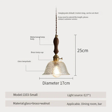 Suspension nordique en bois, verre et laiton au style rustique moderne — LZ4X9B