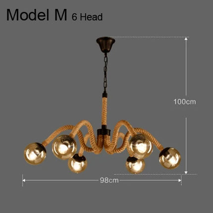 Suspension industrielle rustique avec corde pour intérieur — LZ7D4X