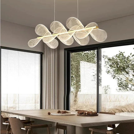 Lustre suspension minimaliste en acrylique à pétales design — LZ4XJ9