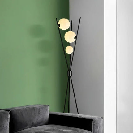 Lampadaire LED trépied avec globe en verre décoratif — LZ4X9M