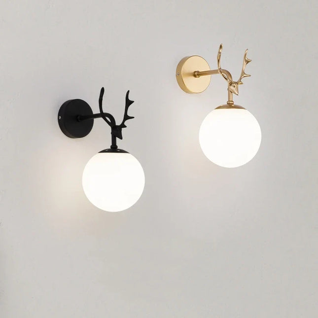Applique murale LED rétro avec boule de verre décorative veilleuse — LZ4X9P