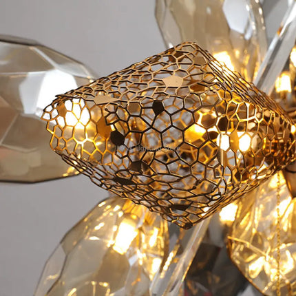 Lustre moderne en acier inoxydable avec cristal et LED intégrée — LZ4P9XQ