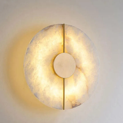 Applique murale LED ronde en marbre avec finition cuivre doré — LZ4XJ9