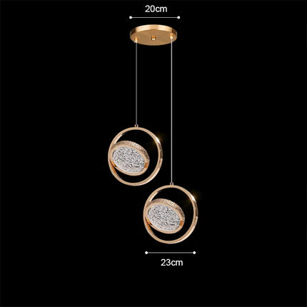 Nordique moderne suspension LED lumière or acrylique lustre créativité suspension lampe intérieur maison loft chambre chevet étude escaliers