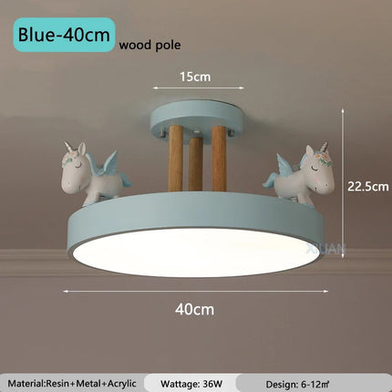 Lustre enfant avec motif cheval pour chambre garçon et fille — LZ4X9T