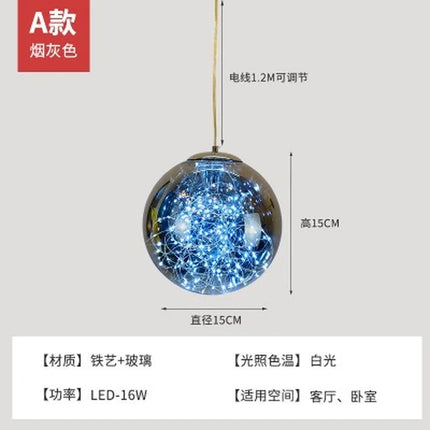 Lustre suspension en verre étoilé pour décoration moderne — LZ4X9P2