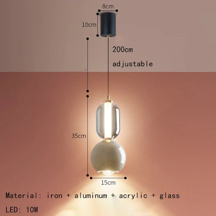 Suspension nordique créative en verre et fer — LZ4X9P2Q