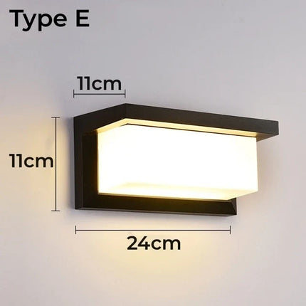 LED applique extérieure en plastique/aluminium porte d'entrée étanche IP65 applique jardin Patio terrasse maison luminaire mural