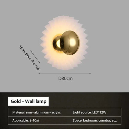 Lustre LED plissé pliant au design minimaliste soucoupe volante — LZ3F9X