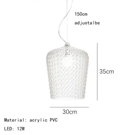 lustre suspendu à led en acrylique design nordique pour éclairage intérieur