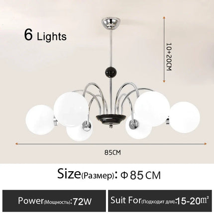 Lustre suspension nordique moderne en chrome avec LED intégrée — LZ4X9T2