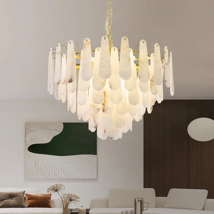 Suspension luxe en marbre et cuivre style chinois minimaliste — LZ4G7XQ