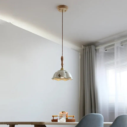 Suspension design papillon en céramique et bois — LZ4X9B