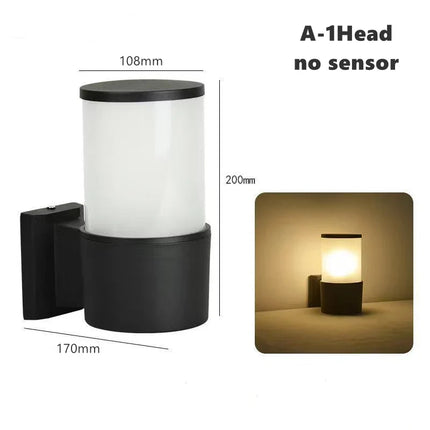 Applique murale extérieure étanche en verre avec capteur — LZ4G7XQ