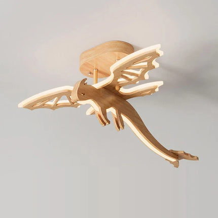 Plafonnier LED enfant design dragon style nordique naturel — LZ4X9P2