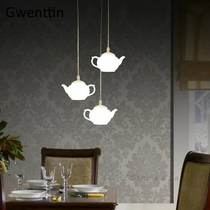 Suspension théière LED pour décoration intérieure nordique — LZ4X9Q2