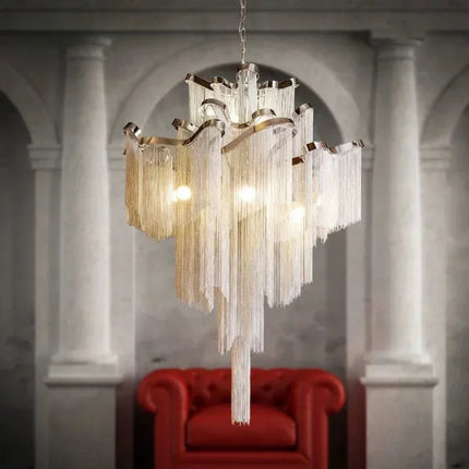 Lustre LED industriel à pampilles pour décoration intérieure moderne — LZ4X9P2