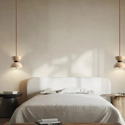 Lampe de chevet en travertin au style japonais wabi-sabi moderne — LZ4X9T2