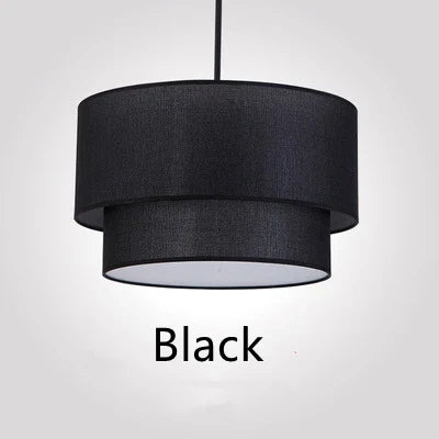 Suspension avec abat-jour en tissu lin style pastoral moderne — LZ4X9JQ