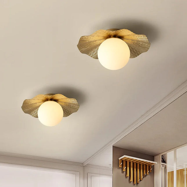 Plafonnier décoratif forme feuille de lotus style nordique luxe — LZ4X9P