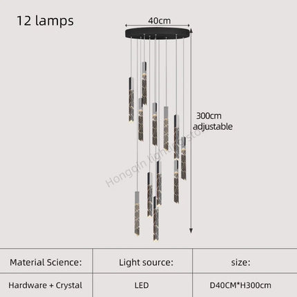 Lustre moderne en cristal pour éclairage intérieur élégant — LZ4X9Q2