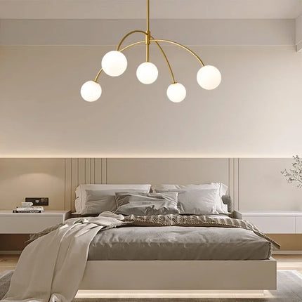 Suspension moderne en verre lait magique forme haricot — LZ4X9P2