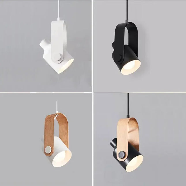 Lustre suspension en bois brut style nordique pour éclairage moderne — LZ4X9P