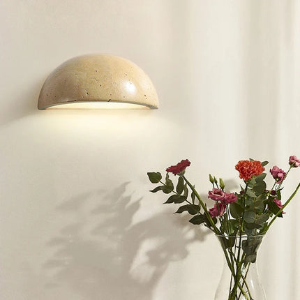 Applique murale semi-circulaire en pierre style nordique Wabi Sabi — LZ4Q7M9
