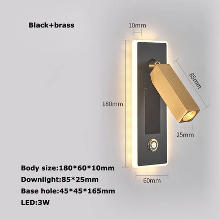 Applique murale LED rotative avec interrupteur pour lecture — LZ4N7Q2