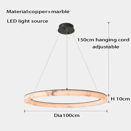 Suspension LED en marbre véritable élégante — LZ4X9V2