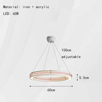 Lustre suspension art déco avec anneau et fil réglable — LZ4G7XQ