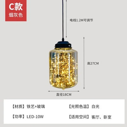 Lustre suspension en verre étoilé pour décoration moderne — LZ4X9P2