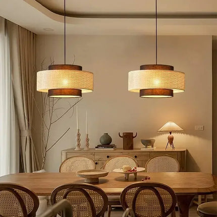 Lustre suspension en rotin tissé pour décoration intérieure — LZ7XQ2