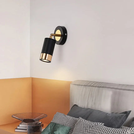 Applique murale noire et or rotative pour lecture et salon — LZ4X9J