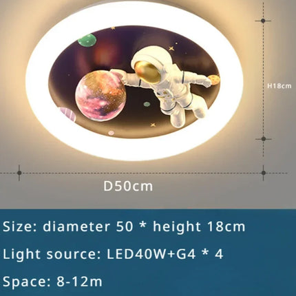 plafonnier sandyha pour enfants avec astronautes et planètes led