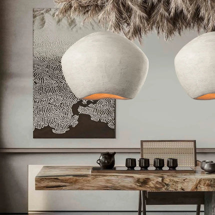 Lustre LED suspension style nordique Wabi Sabi pour restaurant et bar — LZ4X9P2