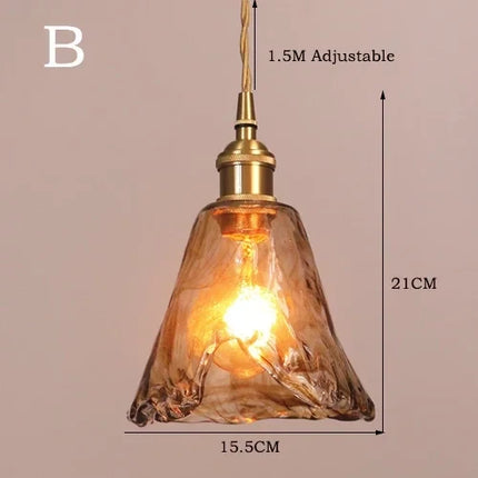 Lustre suspension en verre rétro pour café et restaurant — LZ4X9P2