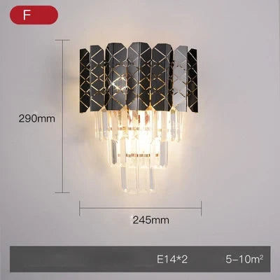 Applique murale LED en cristal et acier inoxydable pour intérieur moderne — LZ4T9XQ