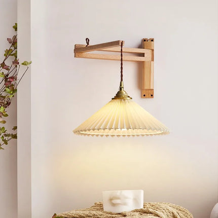 Applique murale pliante en céramique style vintage japonais noyer — LZ4J9Q2M